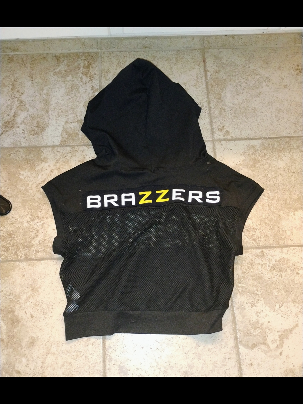 Brazzers Black Mesh Hooded Crop Top Jacket